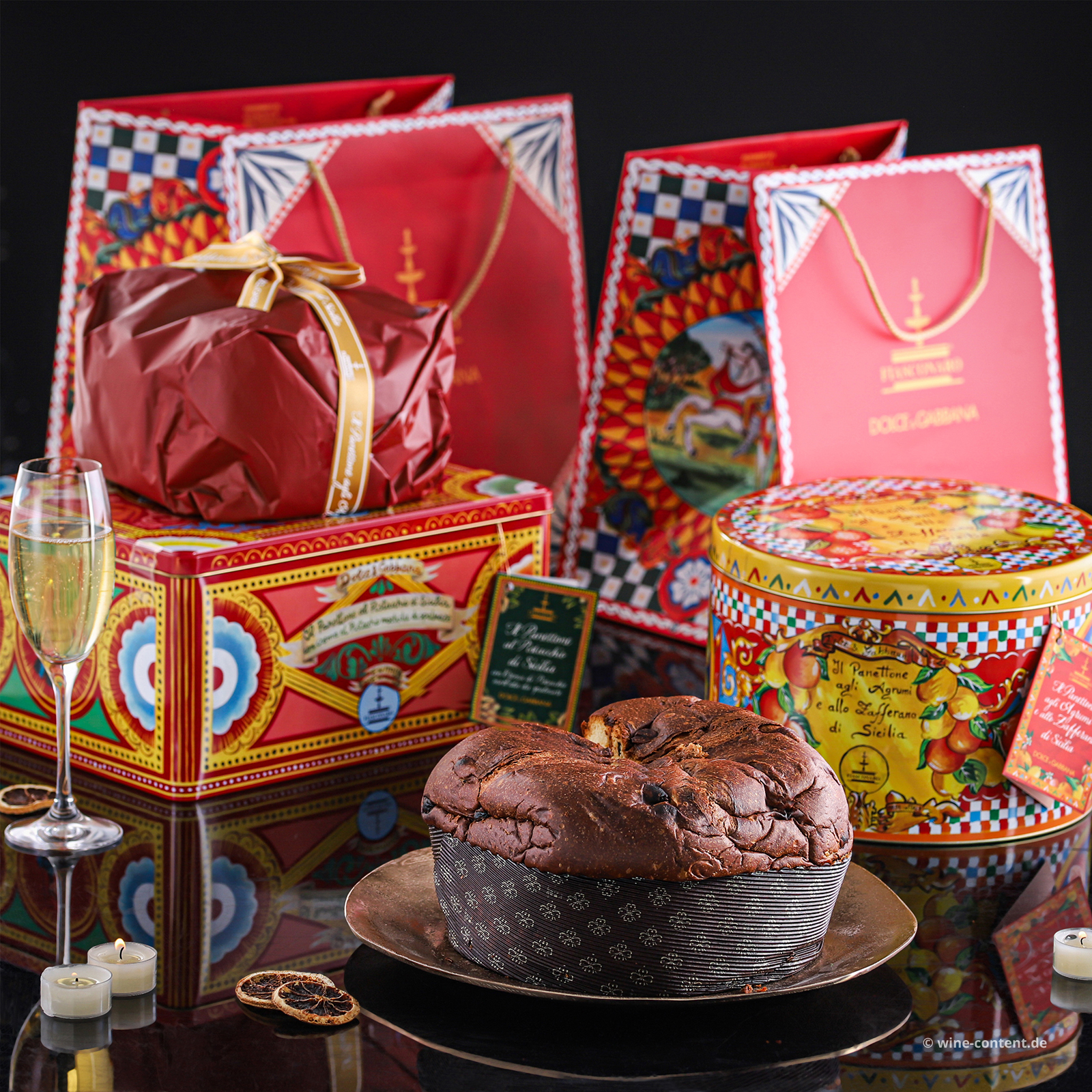 1x Panettone mit sizilianischen Pistazien & 1x mit Zitrusfrüchten und Safran