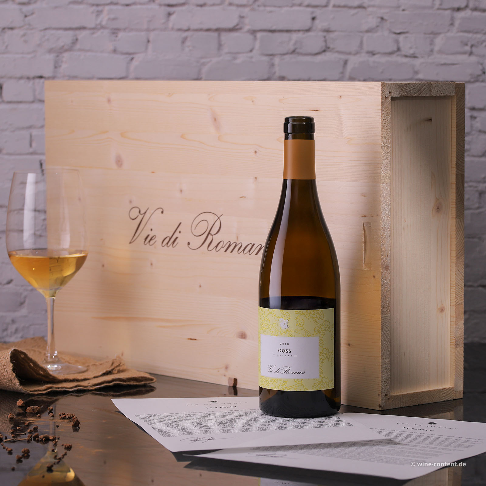 6er-Holzkiste Chardonnay 2018 Goss Climat