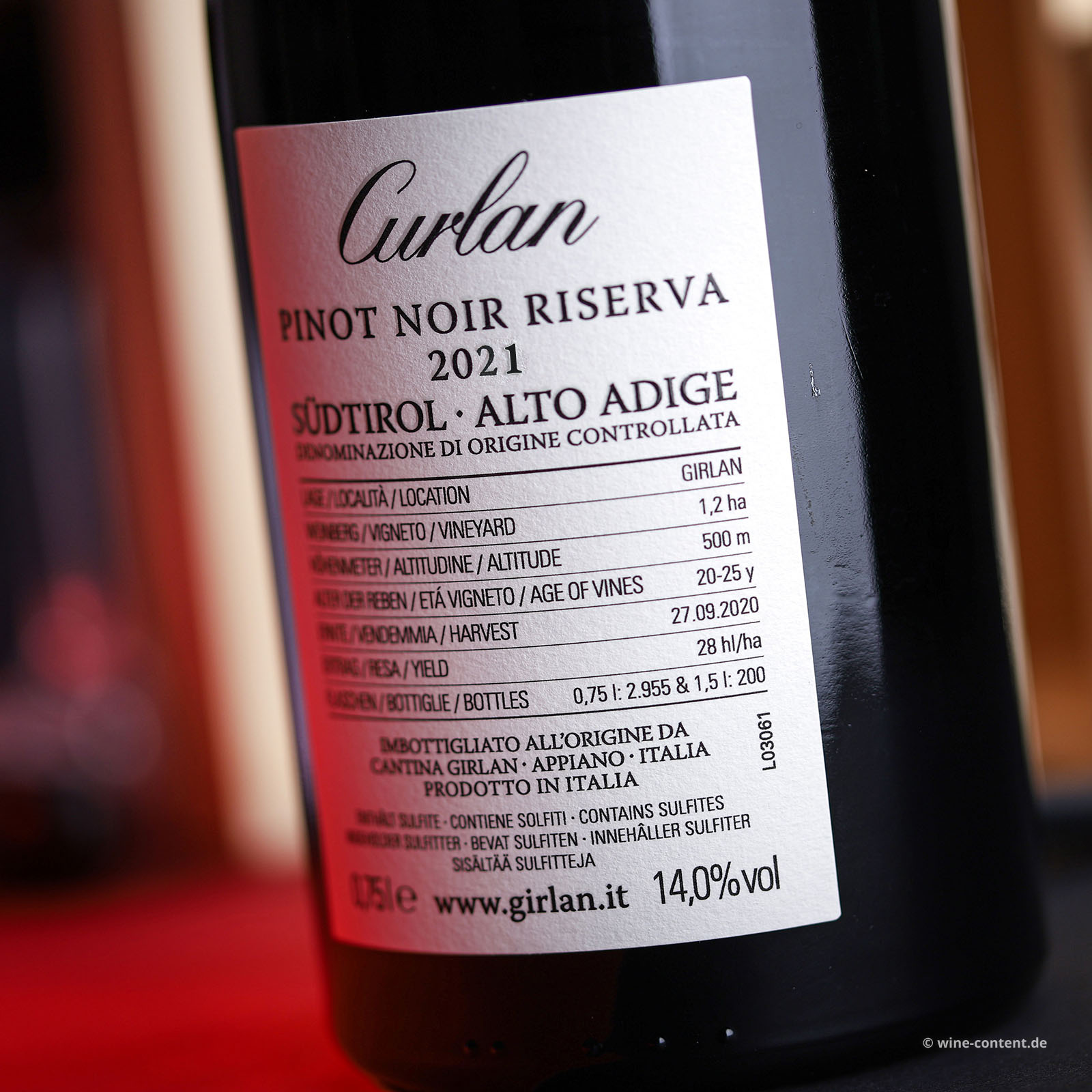 Pinot Noir Riserva 2021 Curlan