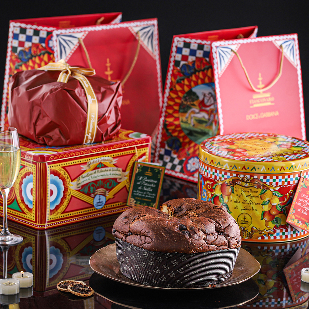 1x Panettone mit sizilianischen Pistazien & 1x mit Zitrusfrüchten und Safran